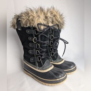 SOREL Women Winter Black Boots Suede Waterproof Size 5 US Snow Boots